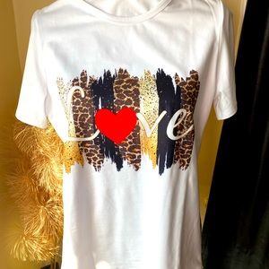 Brand new Animal print (love) T-Shirt/ Size  M,XL